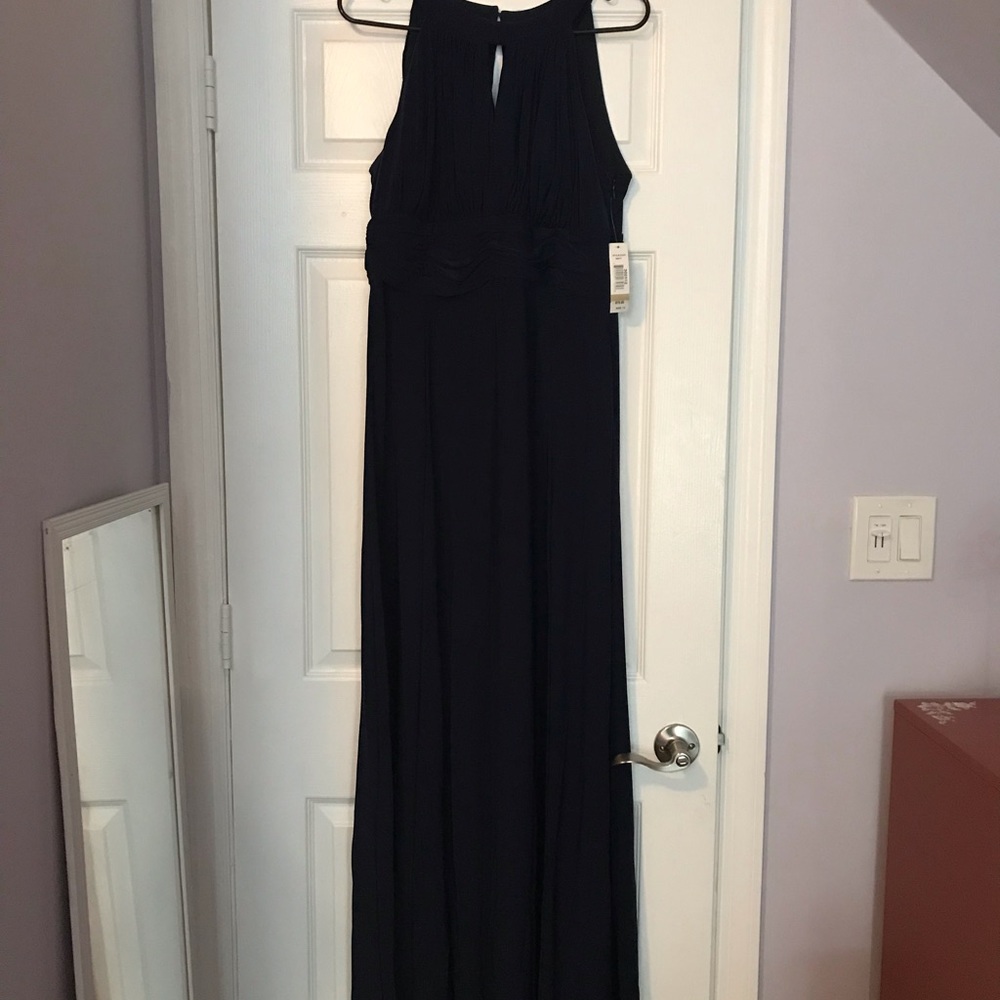 Night way size 12 navy blue halter gown